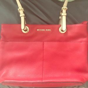 Authentic Red Michael Kors Tote Bag